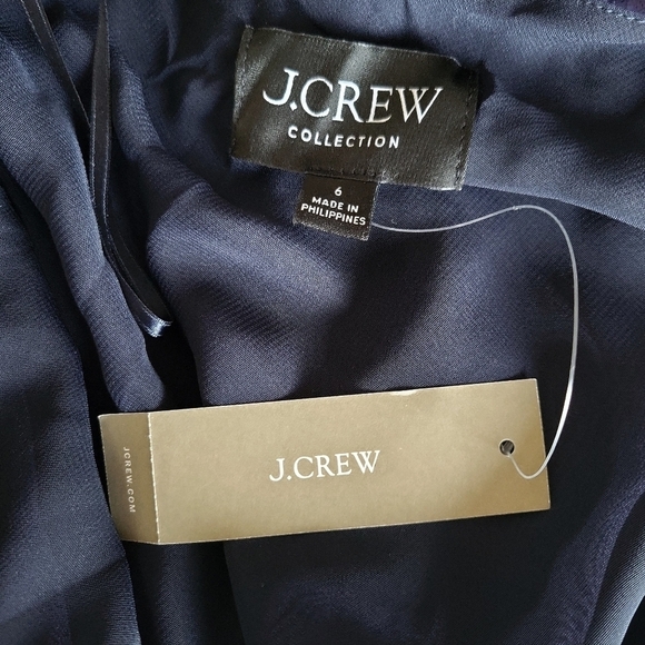J. Crew | NWT Navy Blue Silk Velvet Lush Halter Slip Evening Dress -Size 6 - Picture 13 of 13